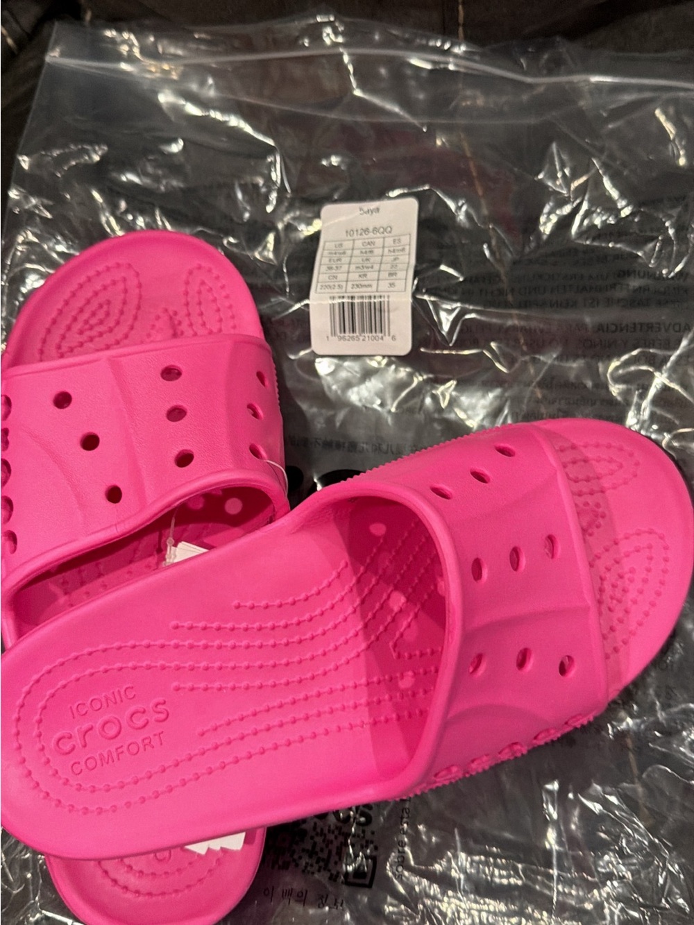 CROCS Hot Pink Slide Sandals